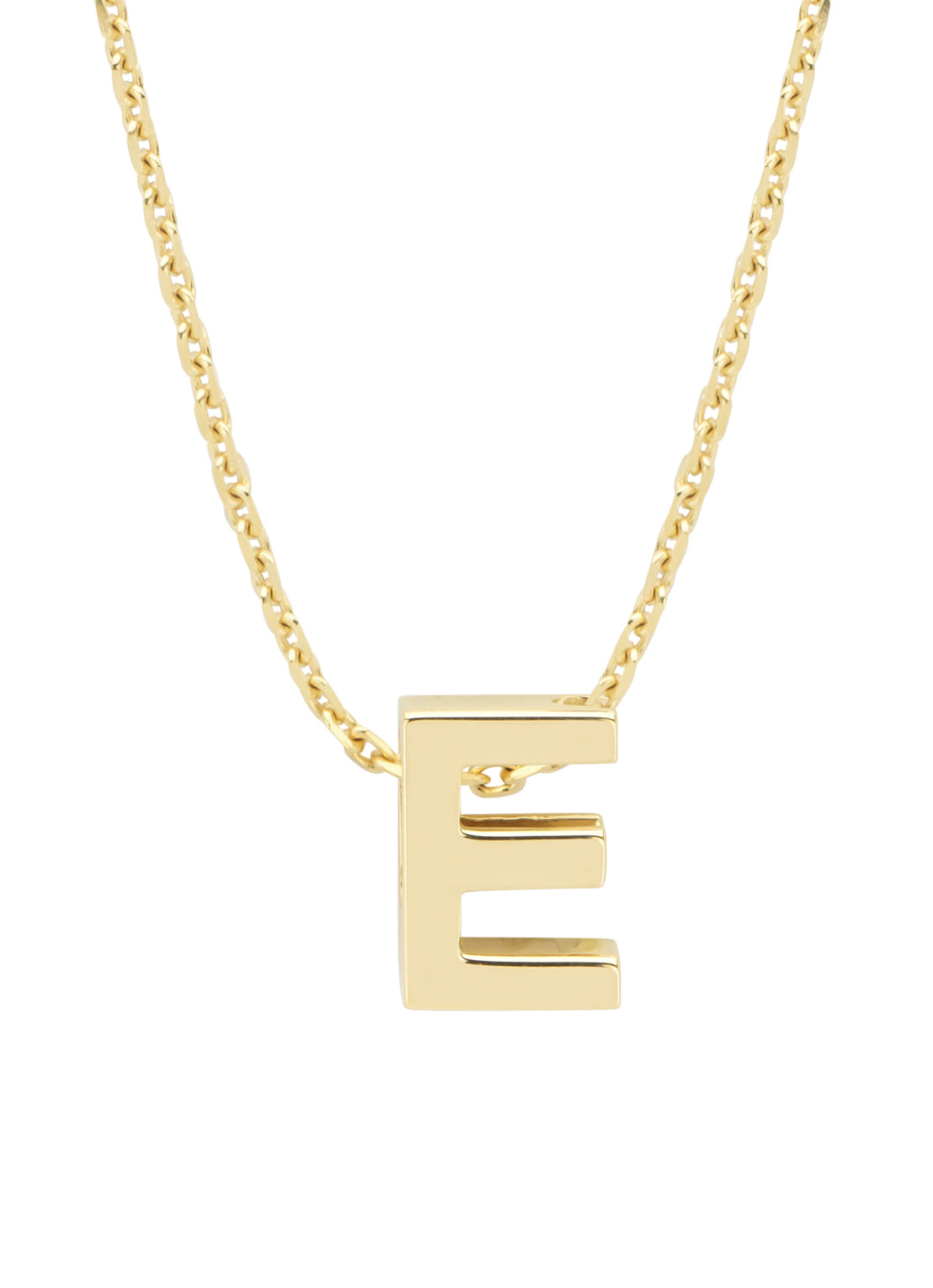 Yellow gold pendant E, Alphabet