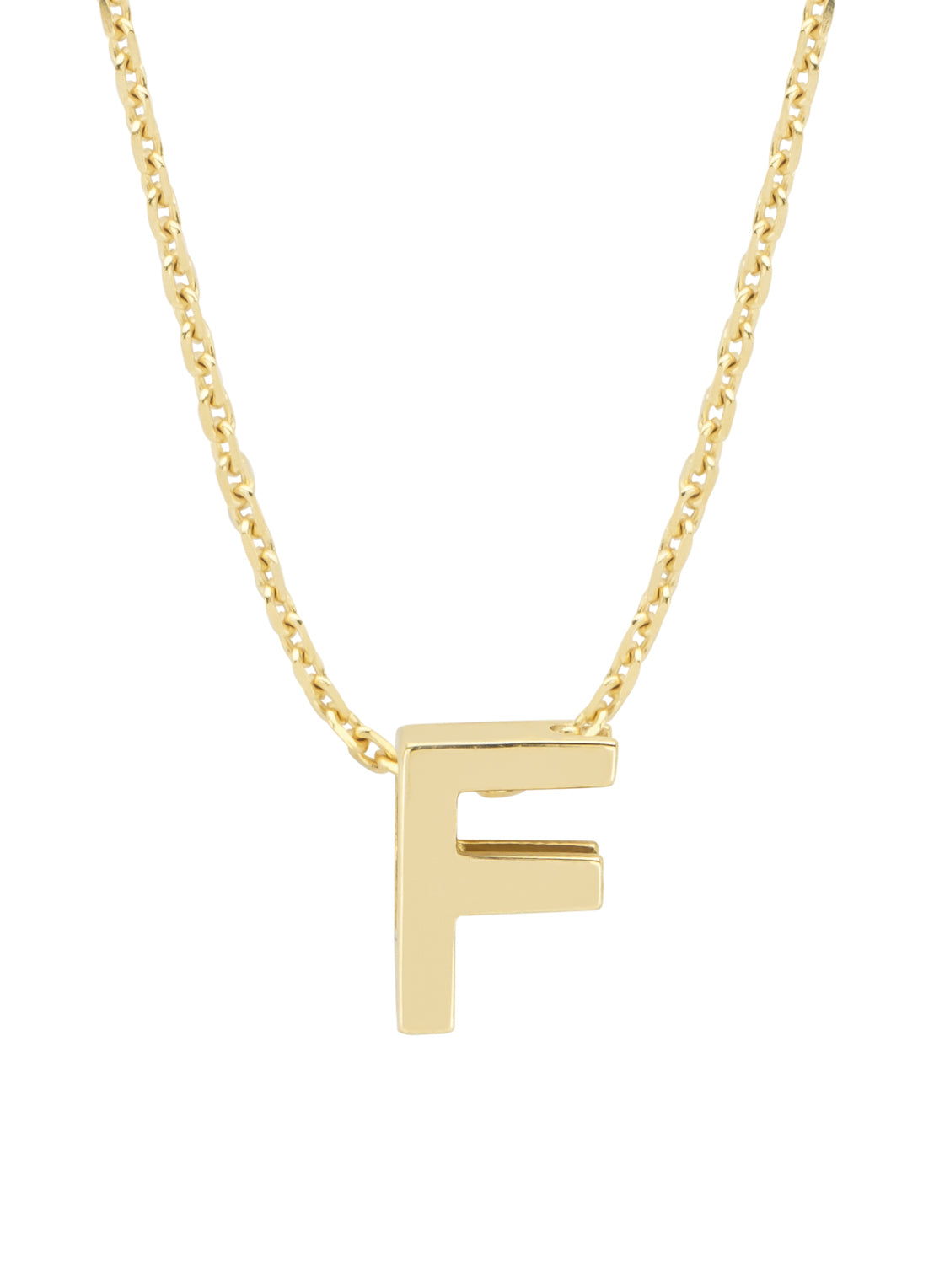 Yellow gold pendant F, Alphabet