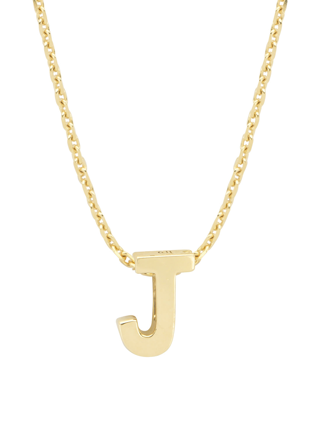 Yellow gold pendant J, Alphabet