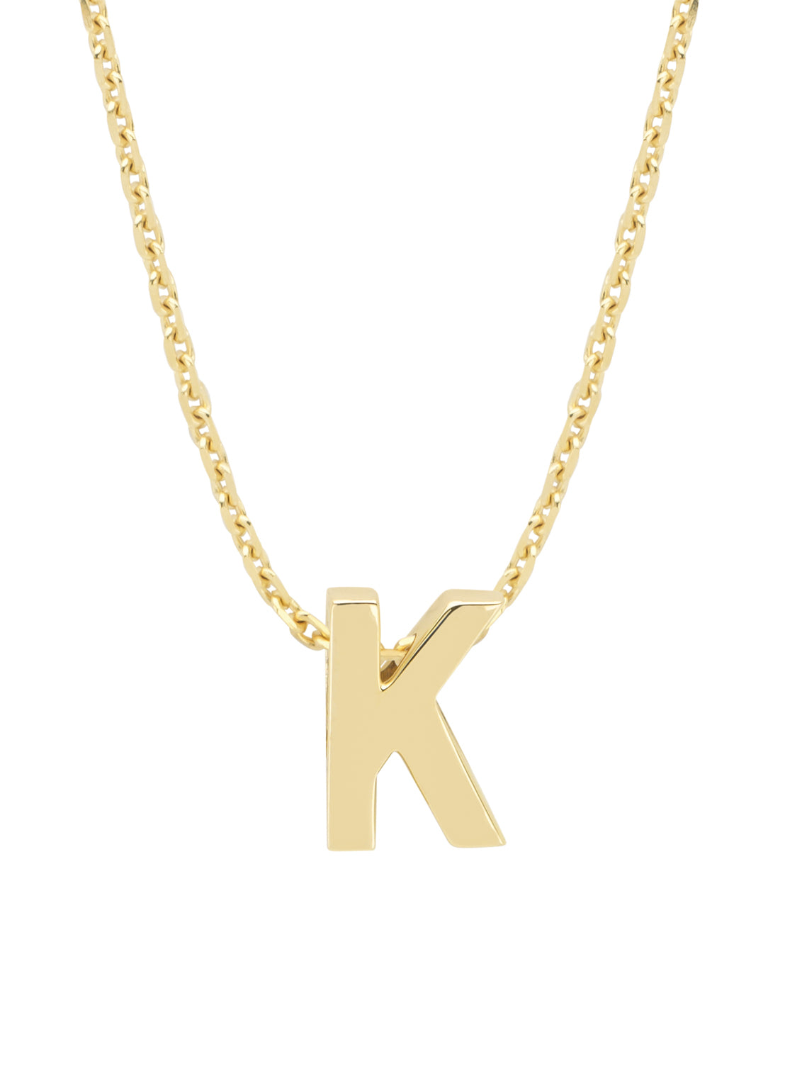 Yellow gold pendant K, Alphabet