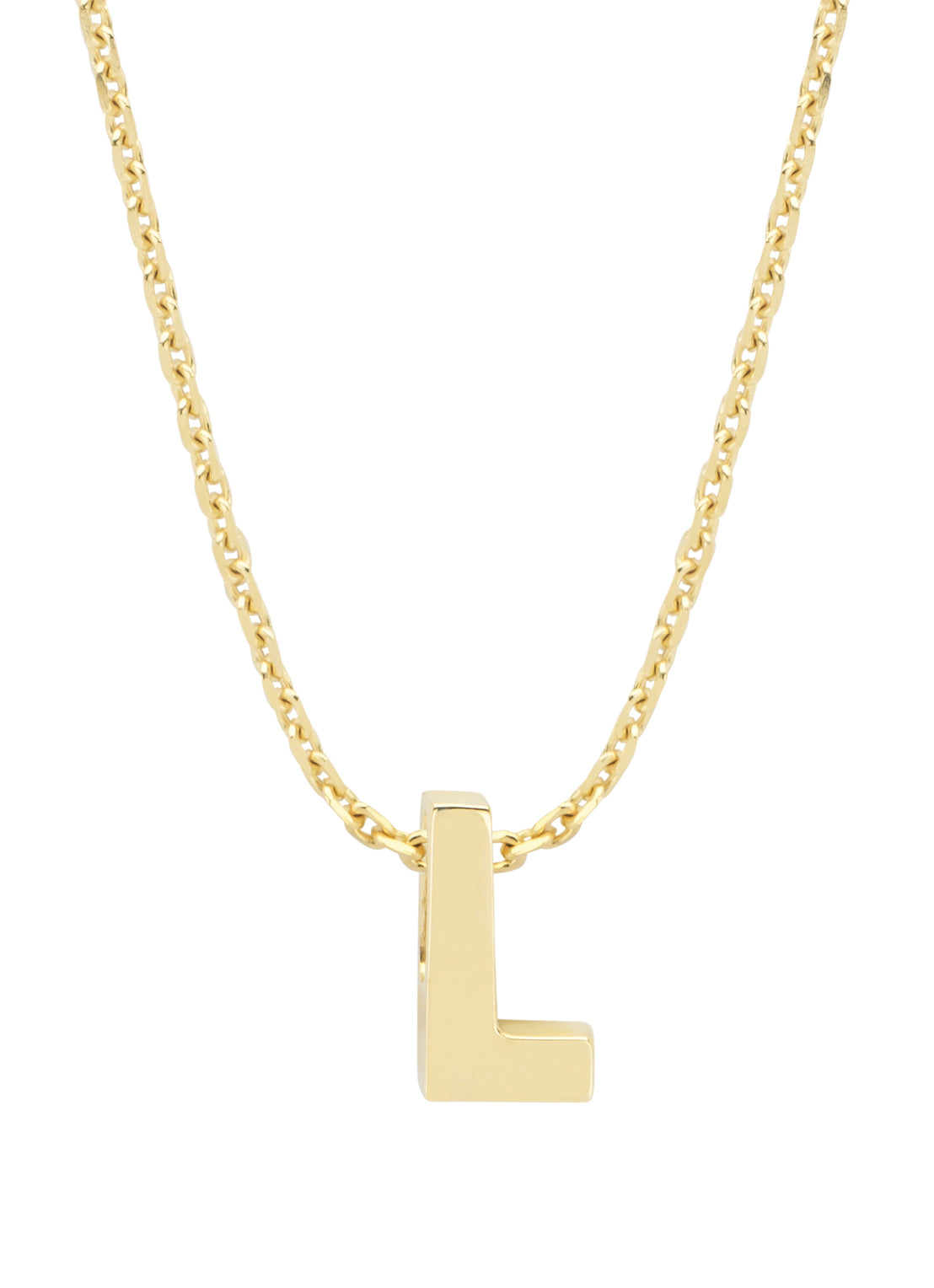 Yellow gold pendant L, Alphabet