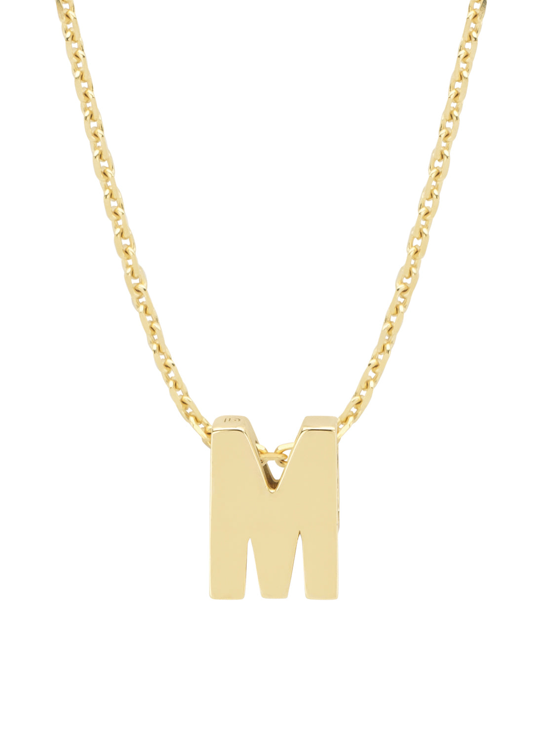 Yellow gold pendant M, Alphabet