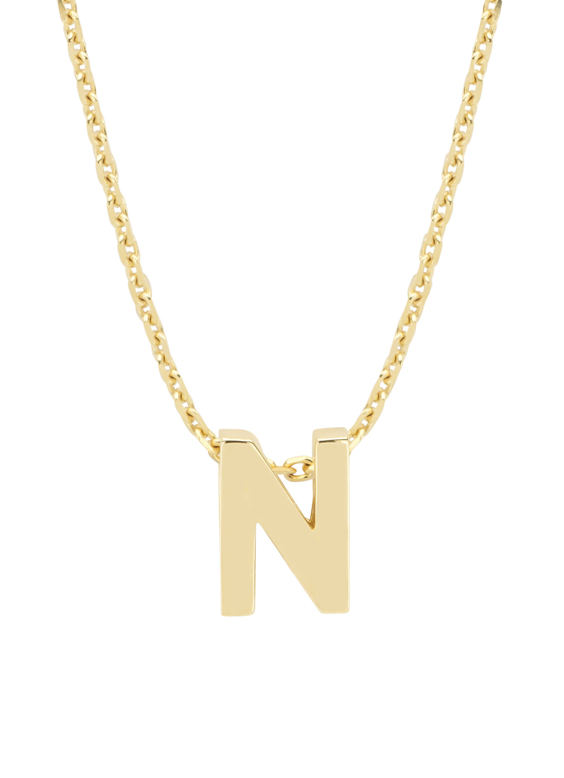 Yellow gold pendant n, Alphabet