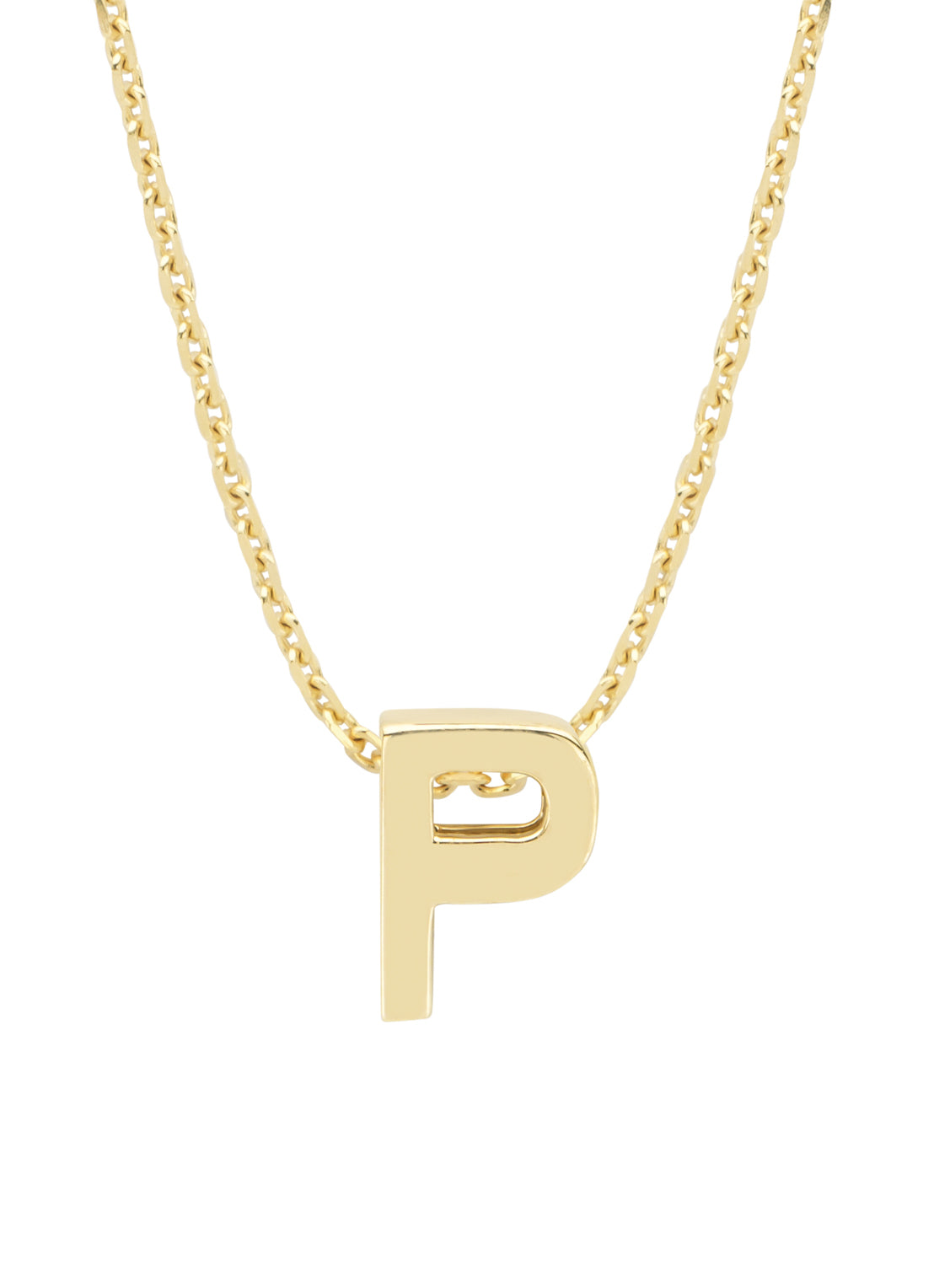 Yellow gold pendant P, Alphabet