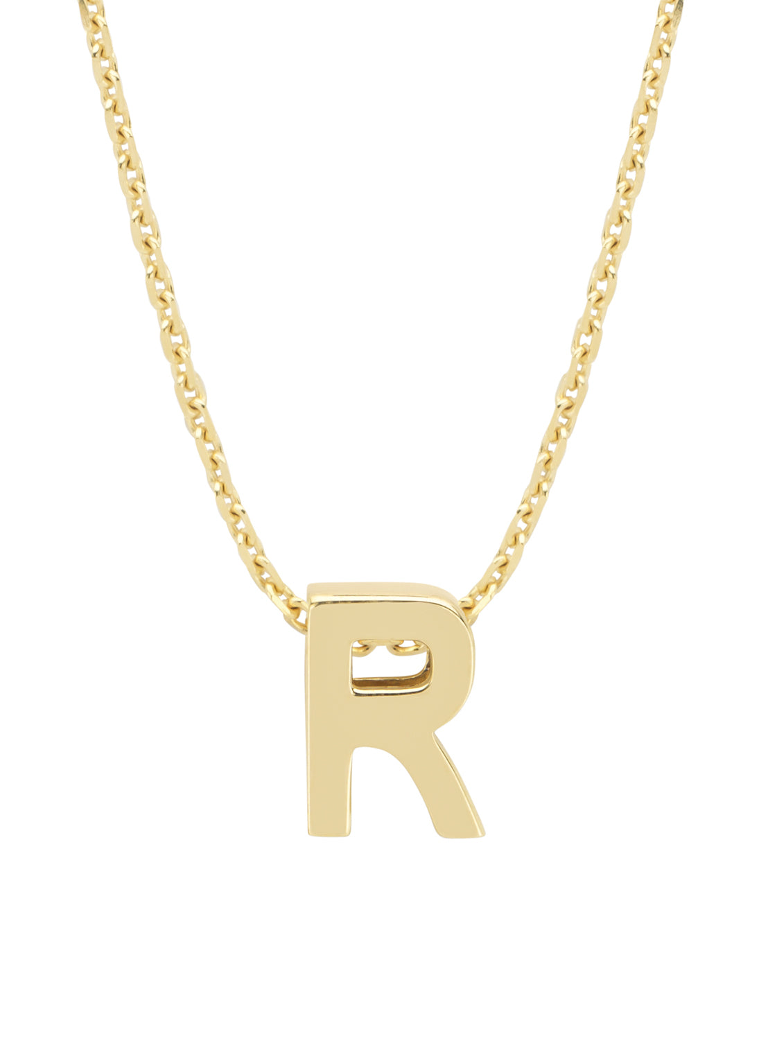 Yellow gold pendant R, Alphabet