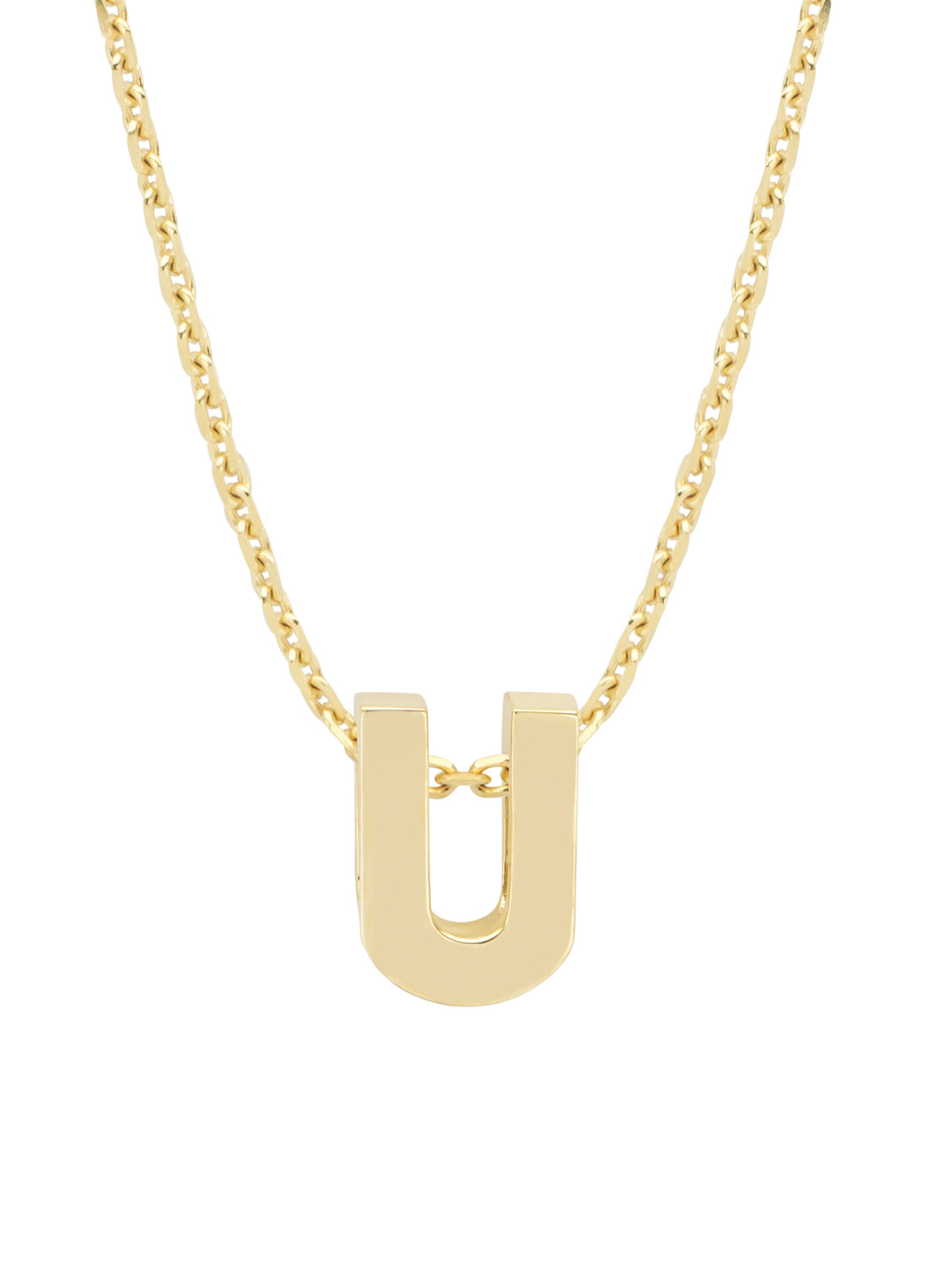 Yellow gold pendant U, Alphabet