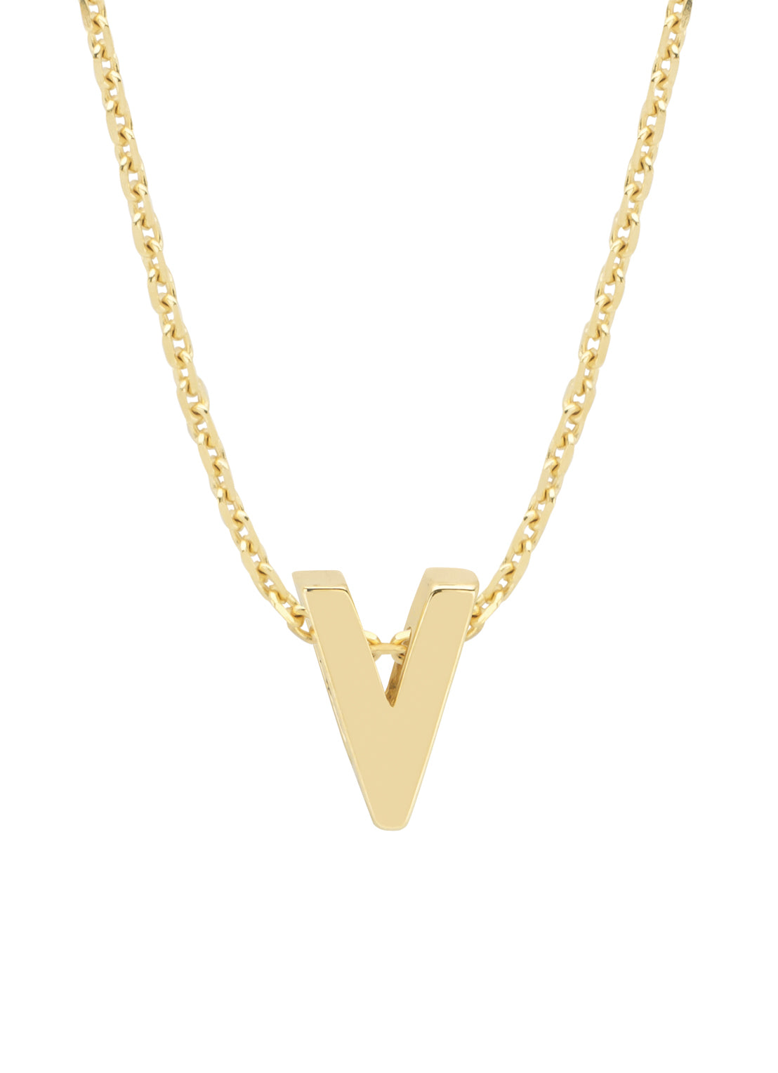 Yellow gold pendant V, Alphabet