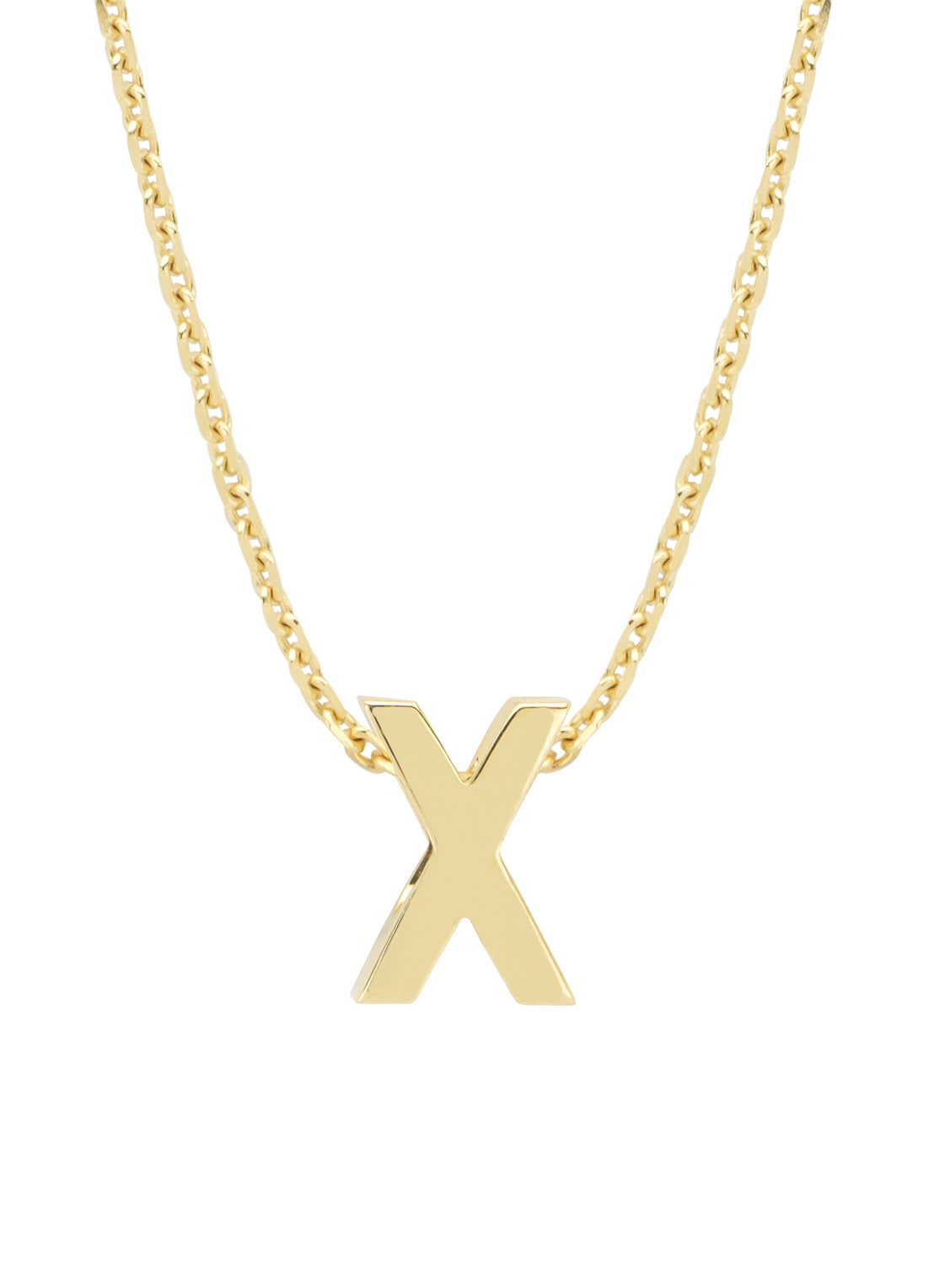 Yellow gold pendant X, Alphabet