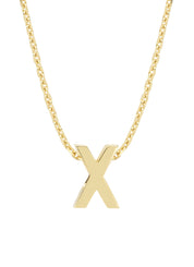 Yellow gold pendant X, Alphabet