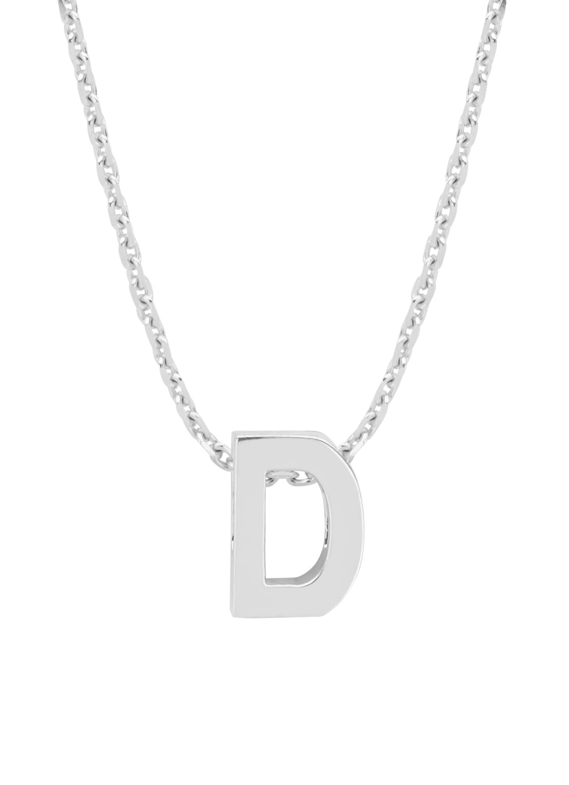 White gold pendant D, Alphabet