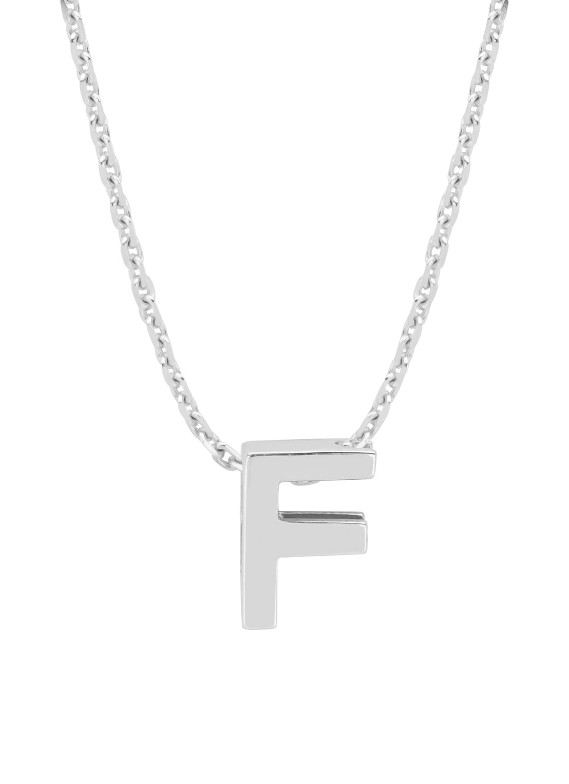 White gold pendant F, Alphabet