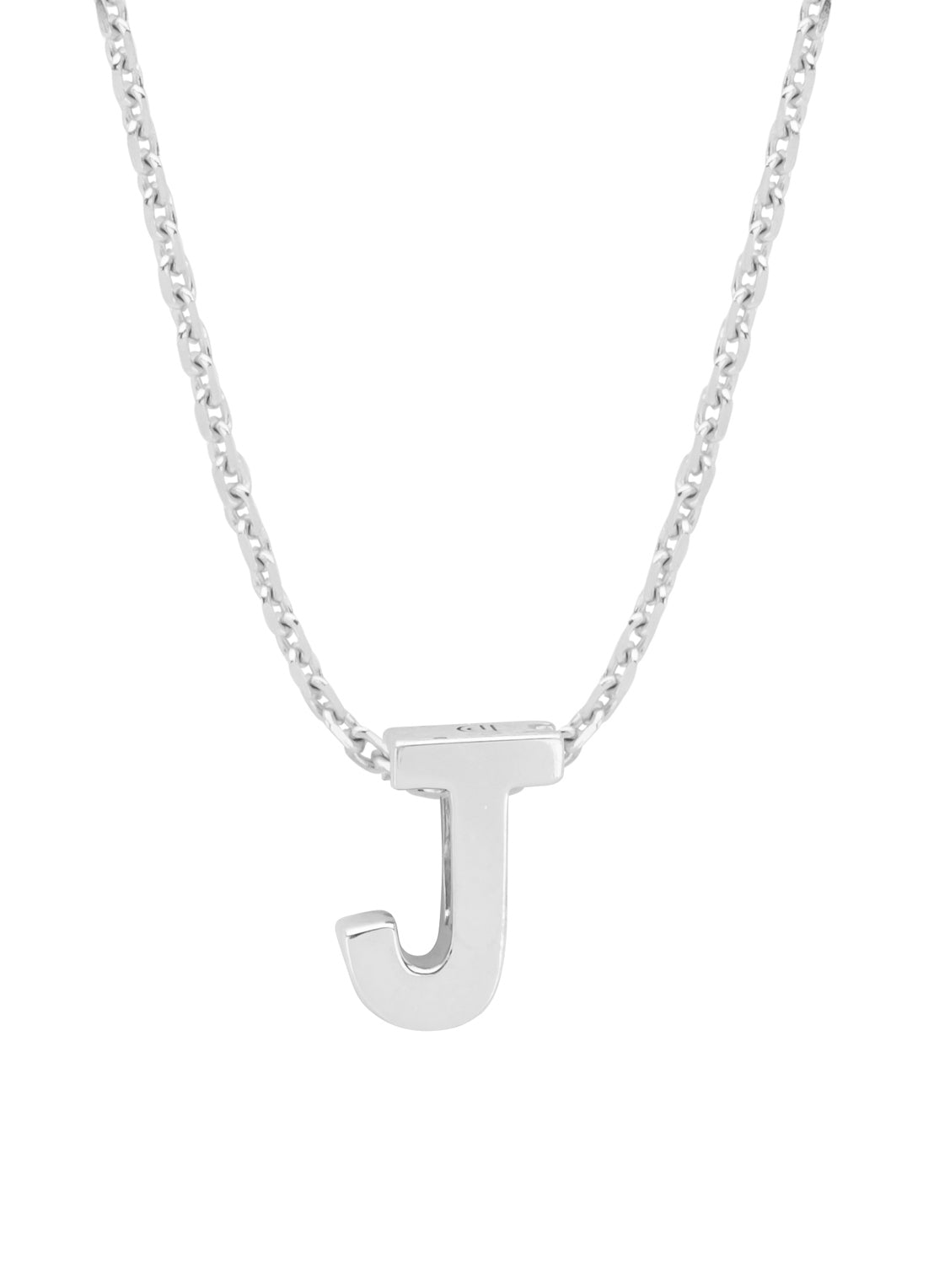 White gold pendant J, Alphabet