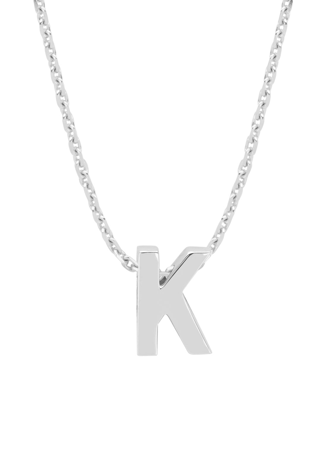 White gold pendant K, Alphabet