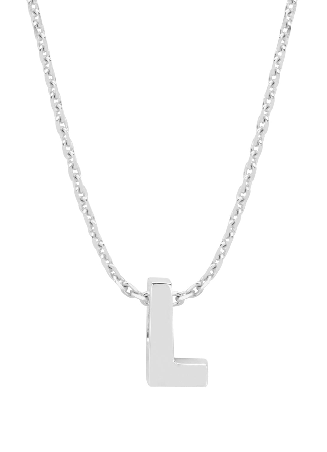 White gold pendant L, Alphabet