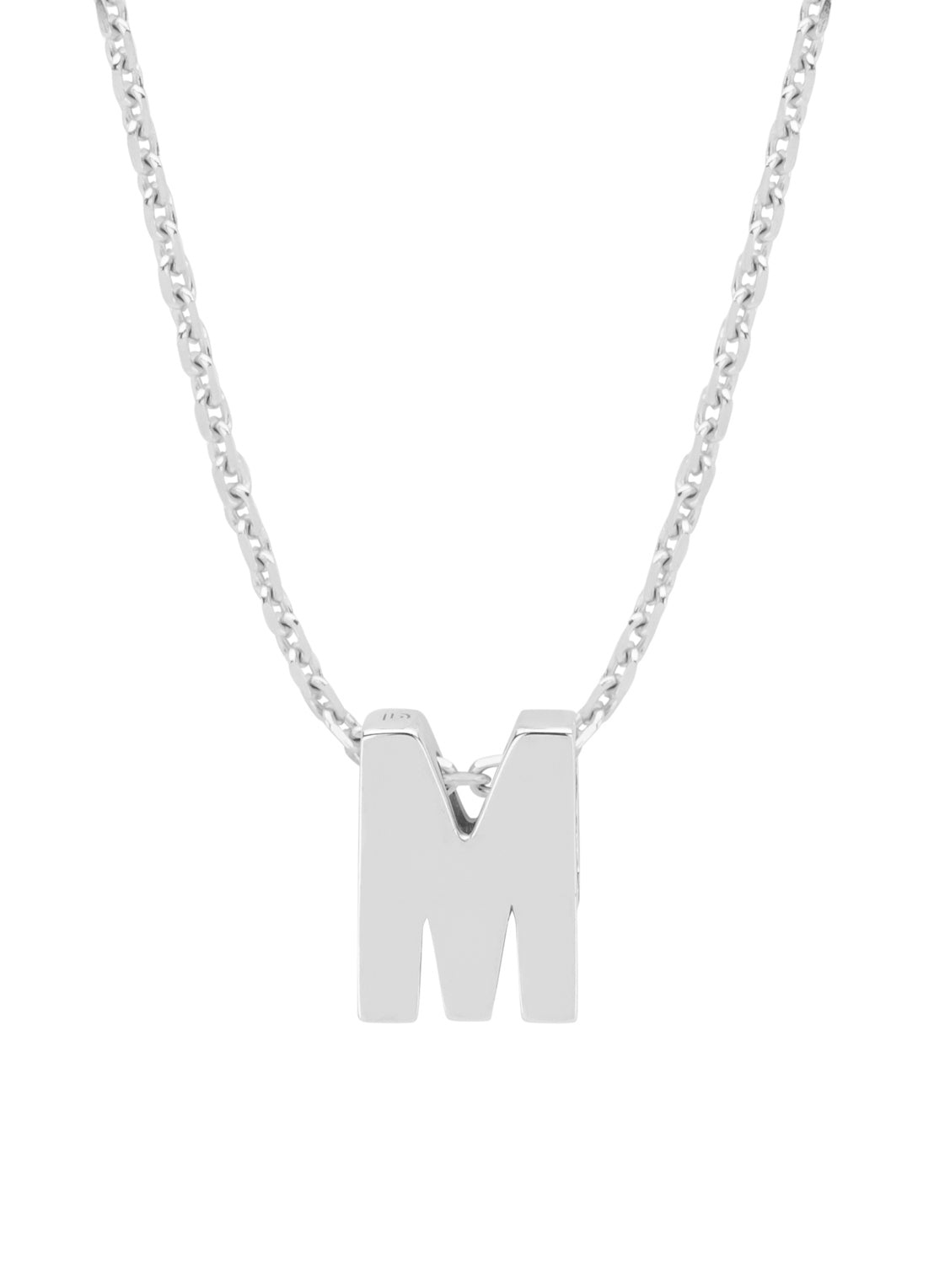 White gold pendant M, Alphabet