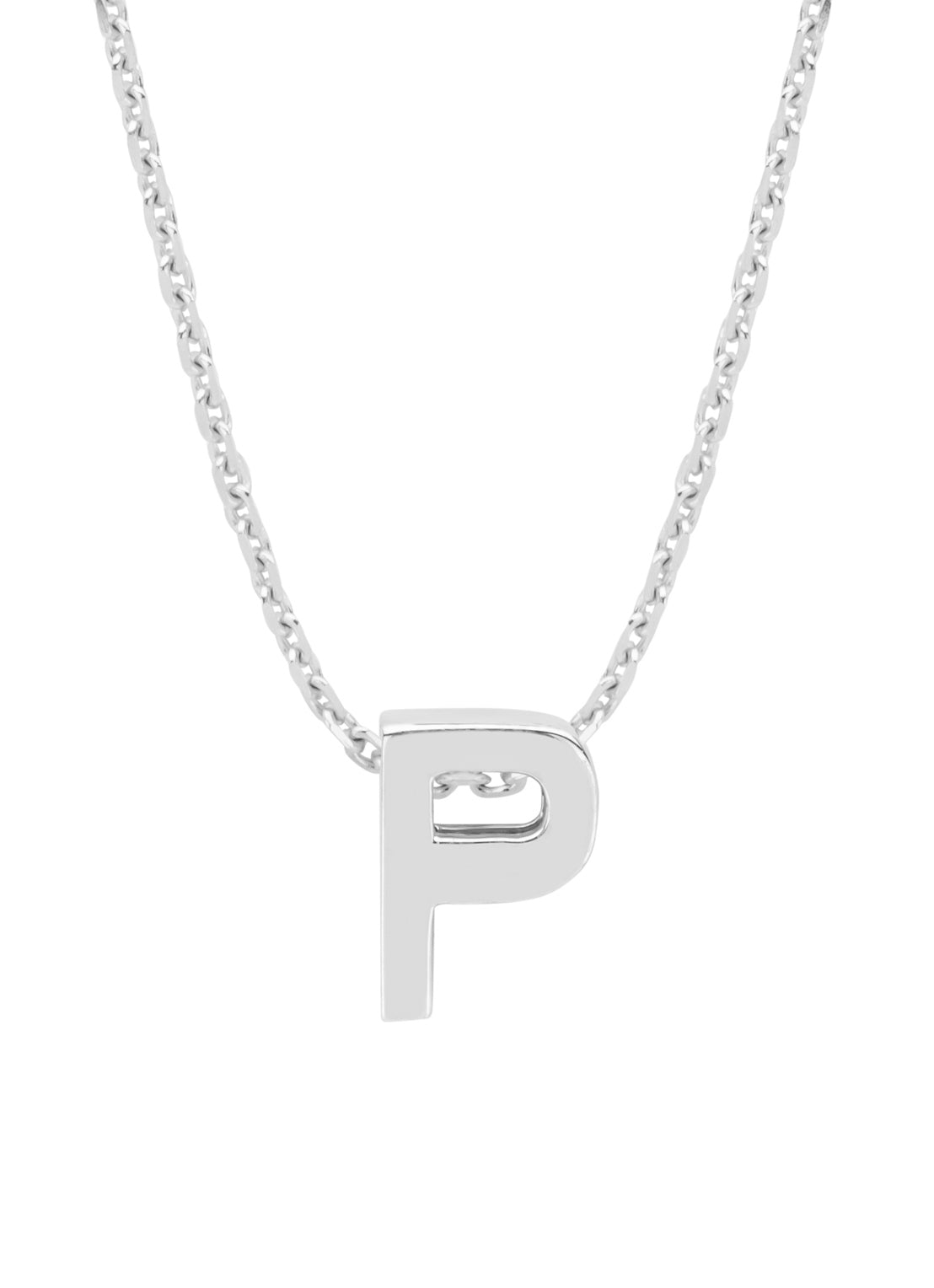 White gold pendant P, Alphabet