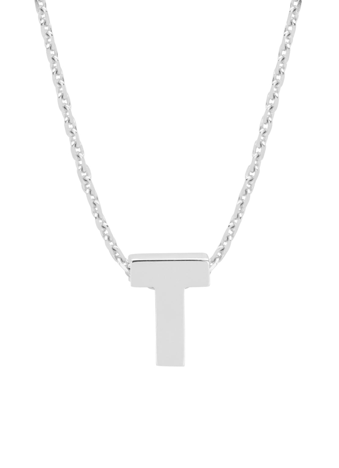 White gold pendant t, Alphabet