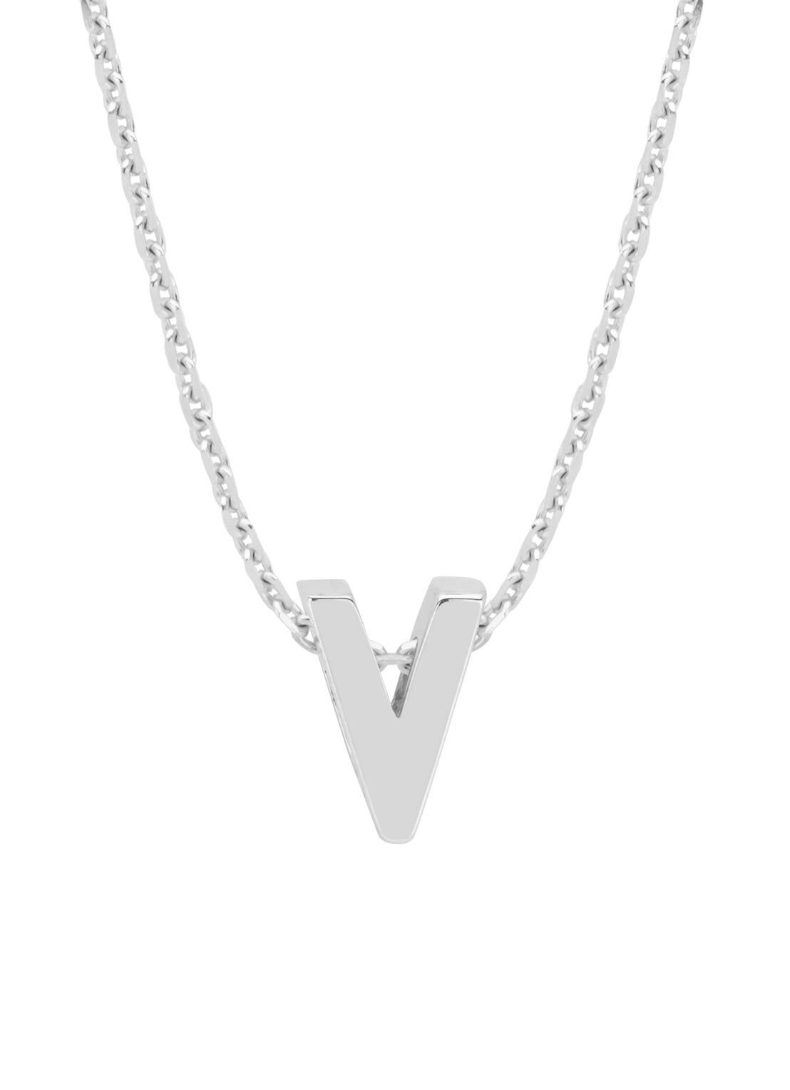 White gold pendant V, Alphabet