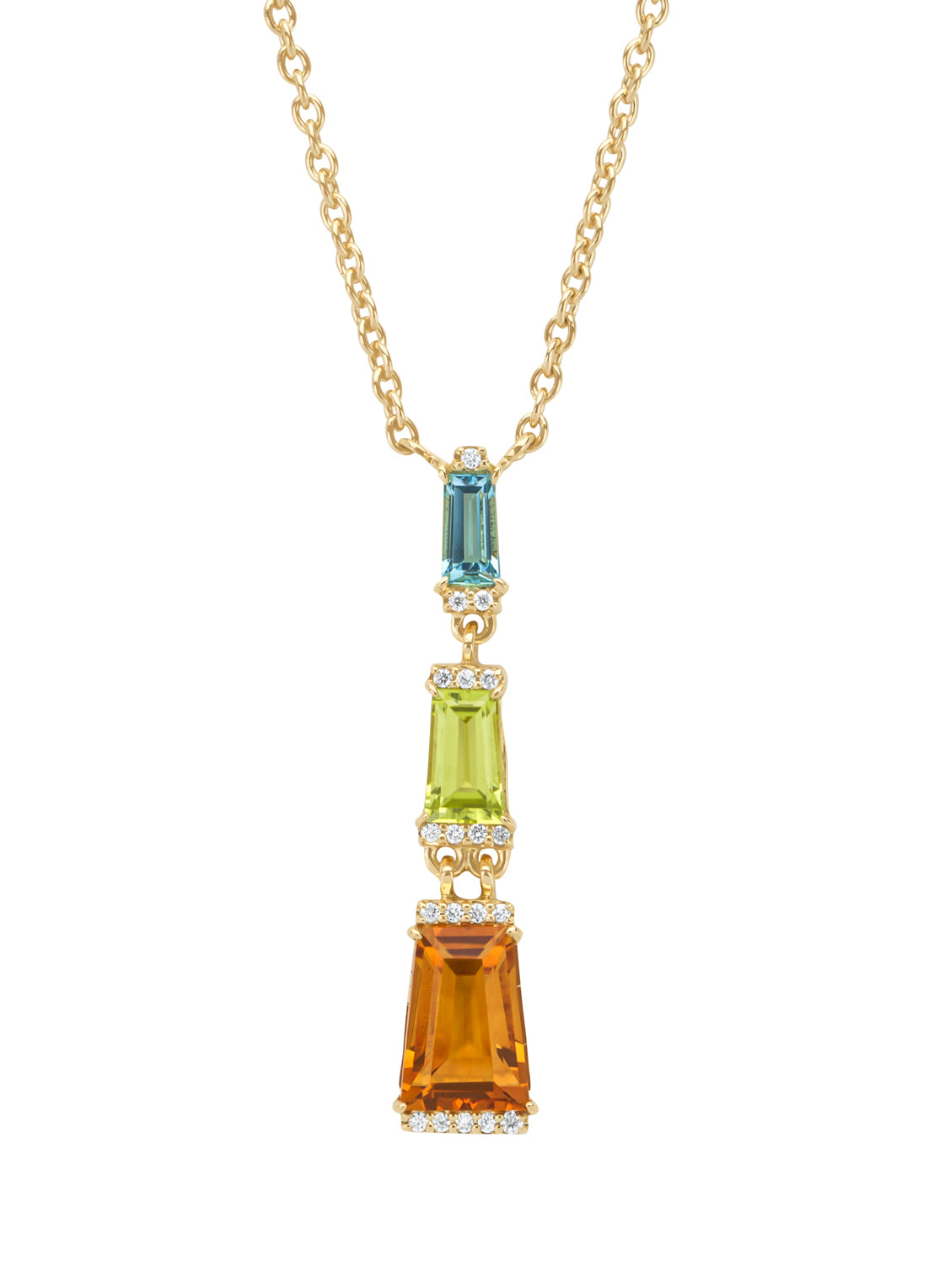 Yellow gold necklace, 0.73 ct citrine, Gallery