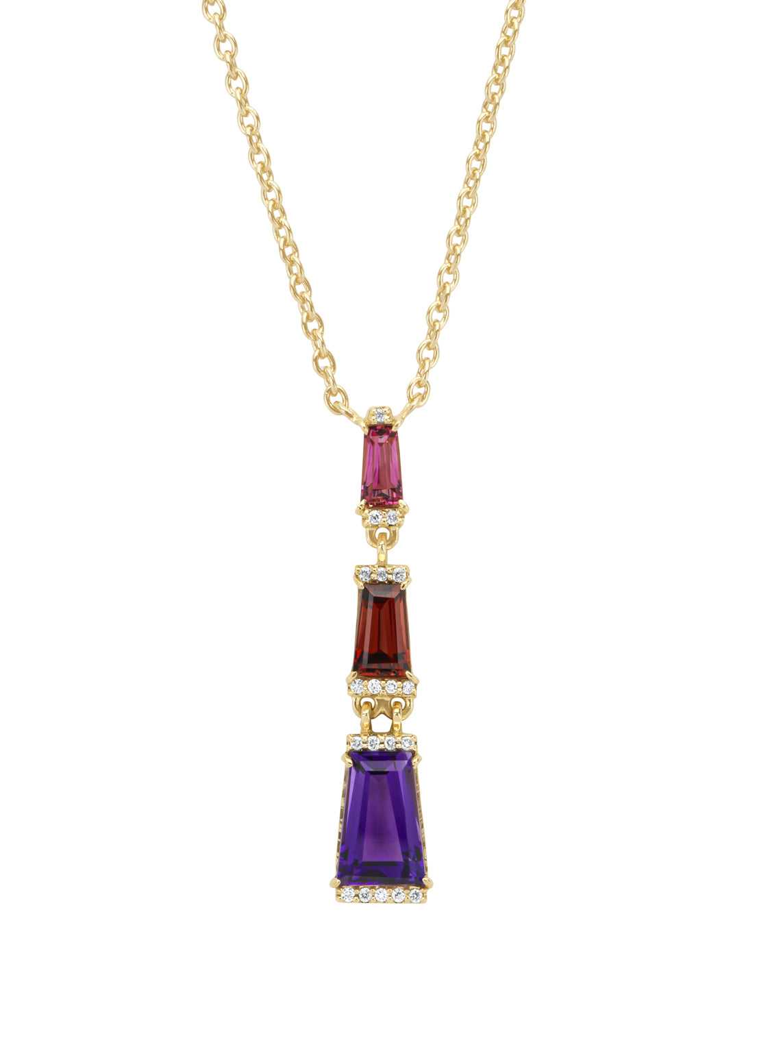 Geelgouden collier, 0.73 ct paarse amethist, Gallery