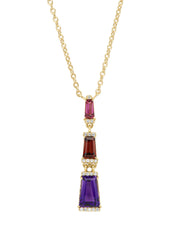 Yellow gold necklace, 0.73 ct Purple Amethist, Gallery
