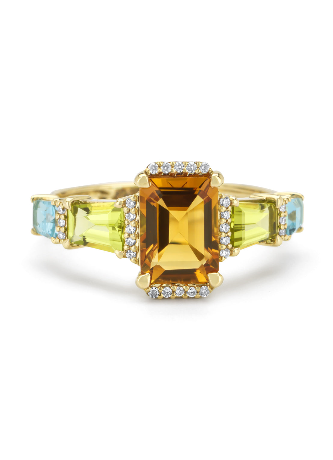 Yellow gold ring, 1.30 ct citrine, gallery