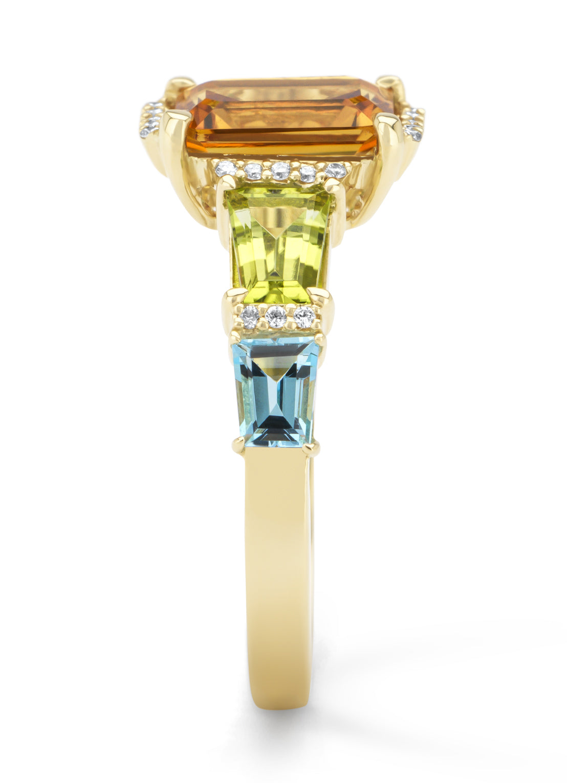 Yellow gold ring, 1.30 ct citrine, Gallery