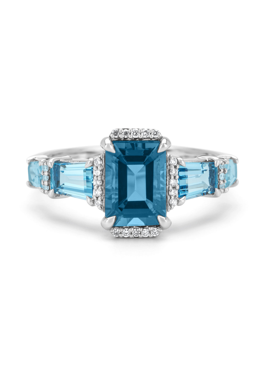 Witgouden ring, 1.76 ct london topaas, Gallery