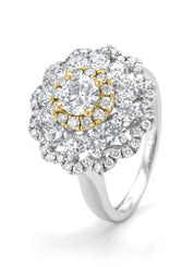 White gold ring, 1.92 ct diamond, gallery