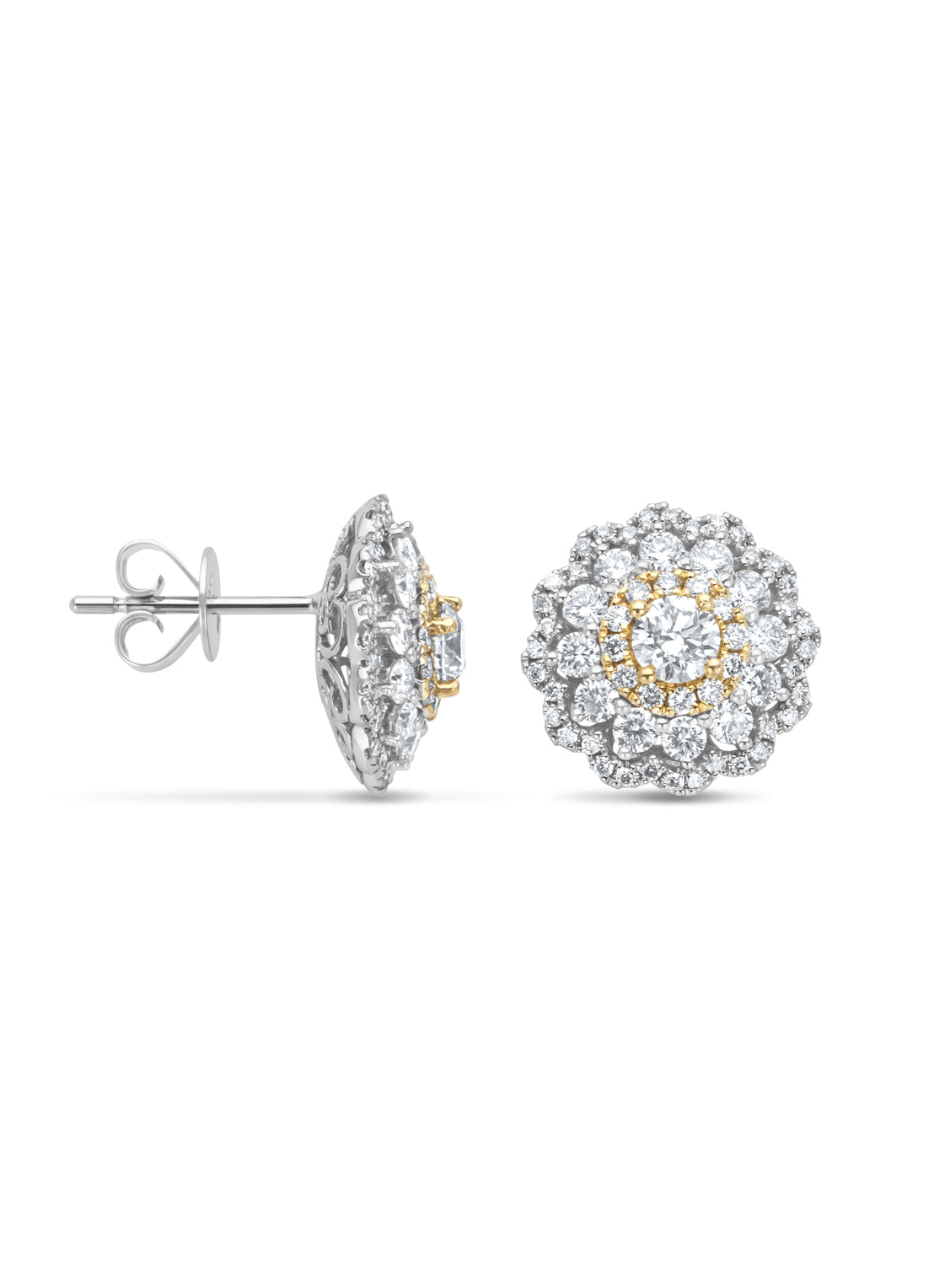 White gold ear jewelry, 2.18 ct diamond, gallery
