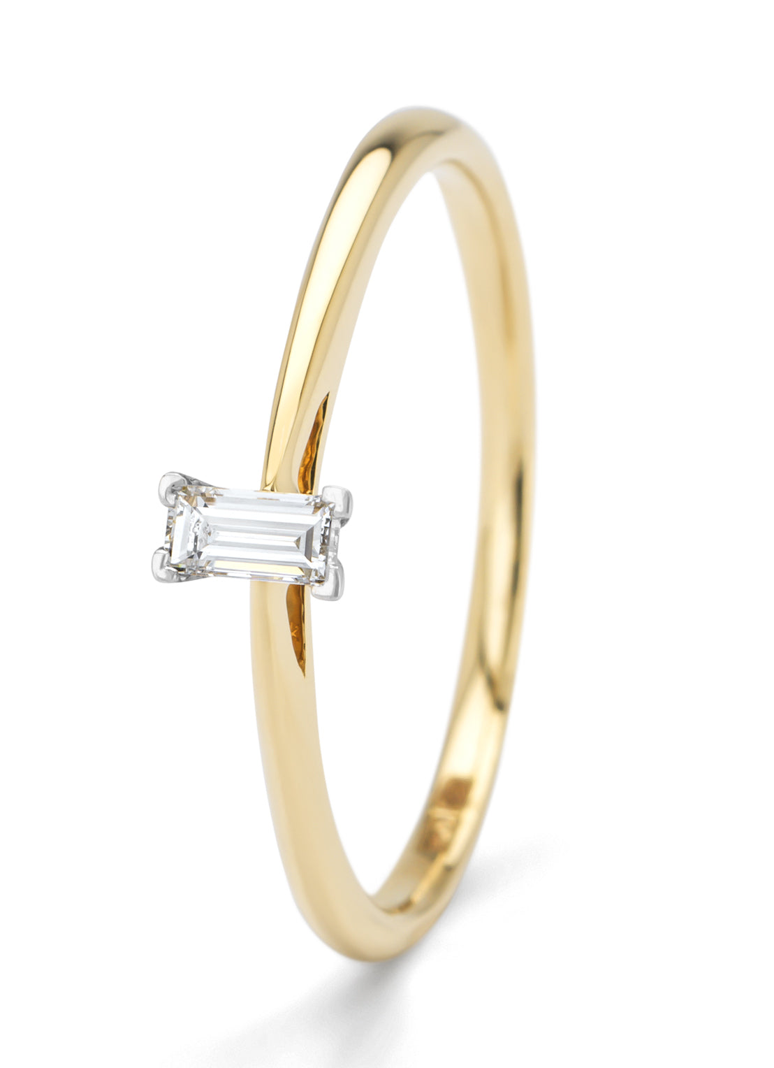 Geelgouden ring, 0.10 ct diamant, Starlight
