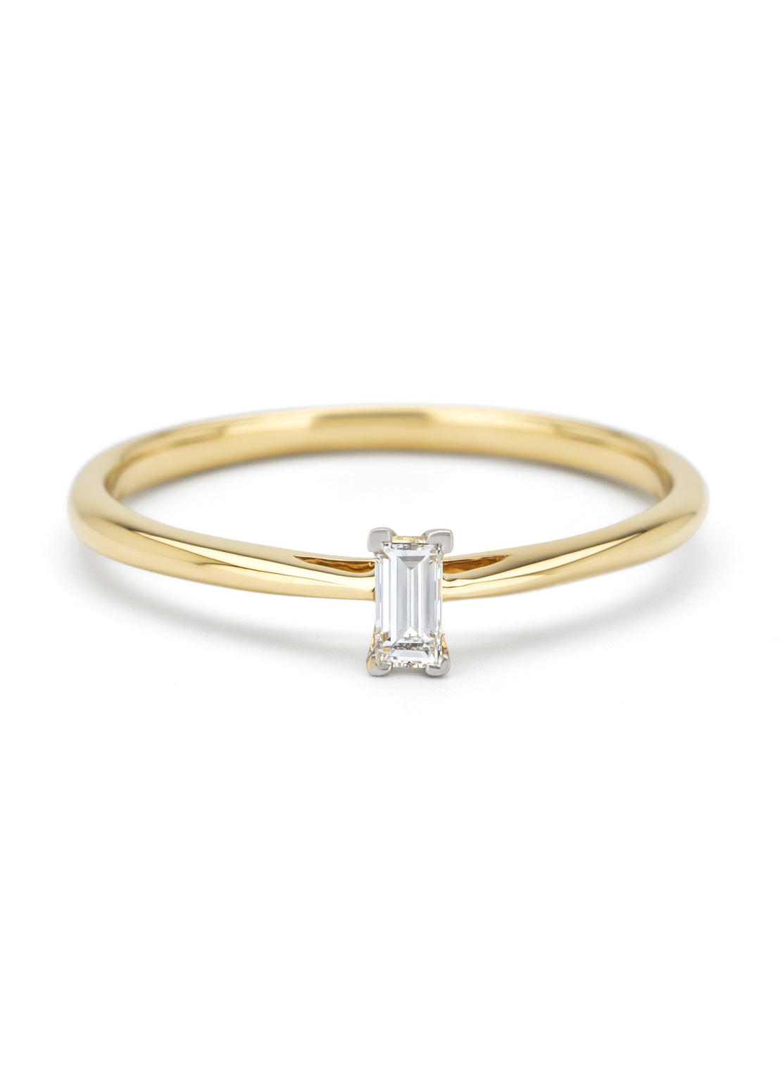 Geelgouden ring, 0.10 ct diamant, Starlight