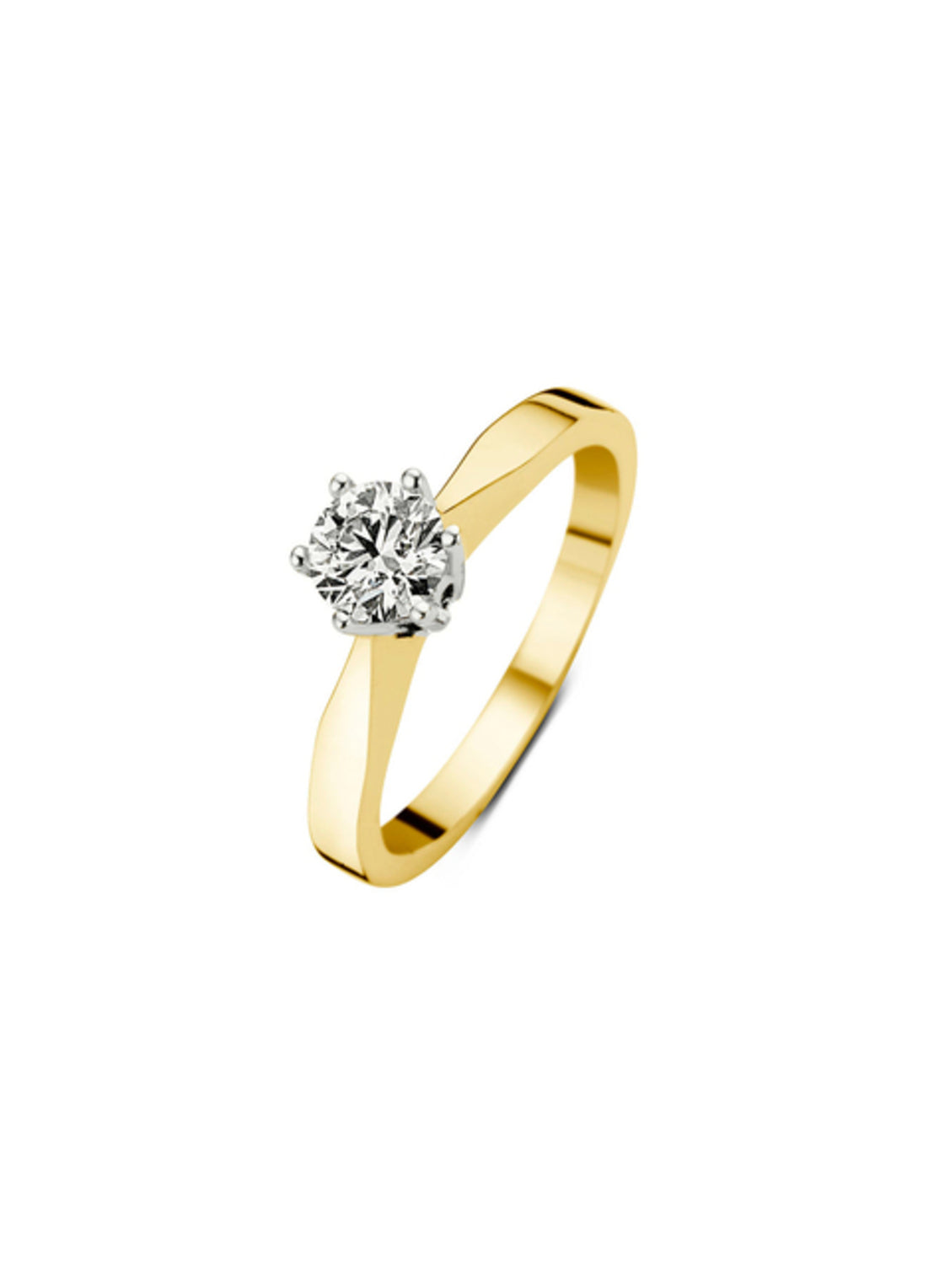 Gouden ring, 0.33 ct diamant, Solitair