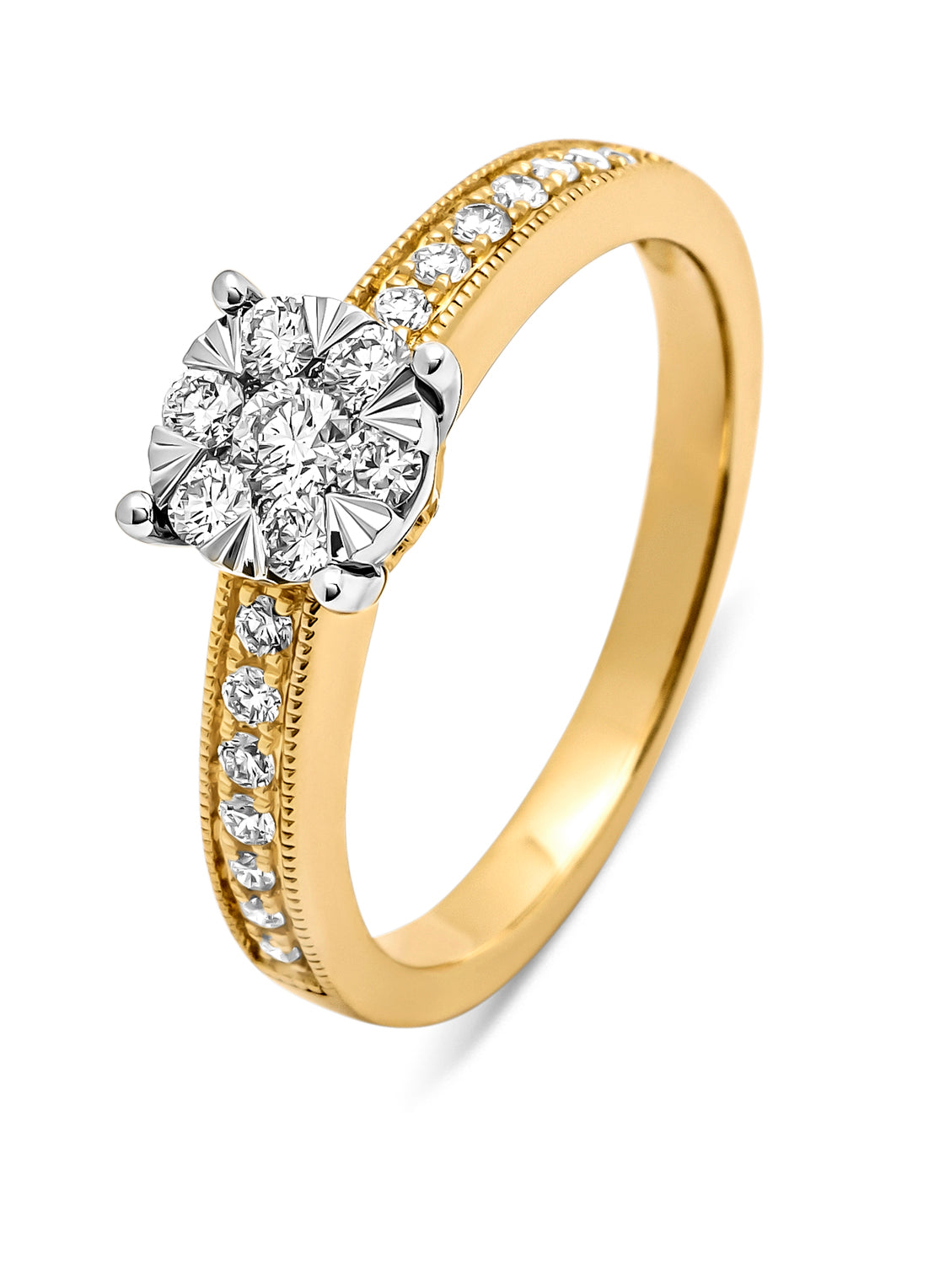 Golden Ring 18 carat, 0.40 ct diamond, Enchanted