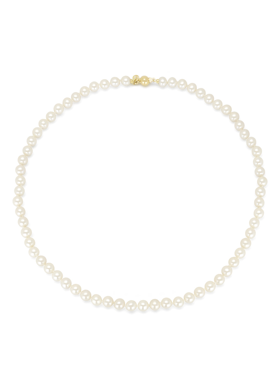 Geelgouden parelketting Rivièra 45 cm