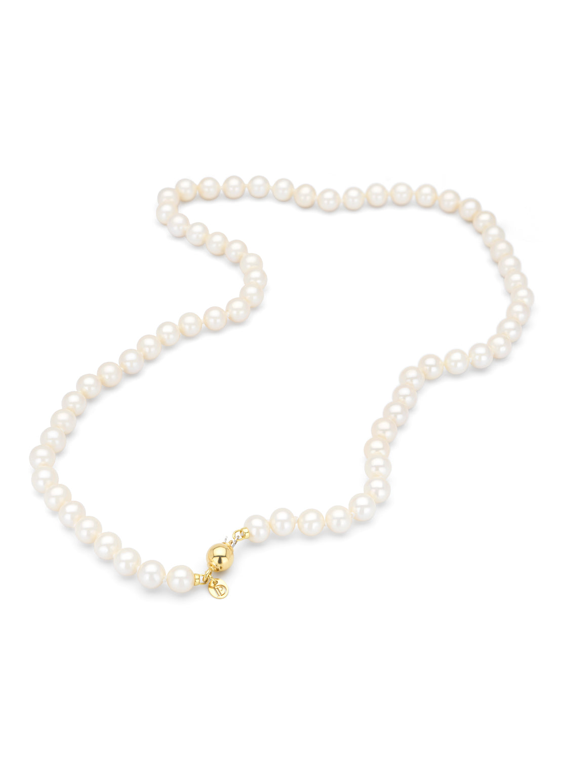 Yellow gold pearl chain rivièra