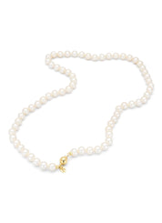 Yellow gold pearl chain rivièra