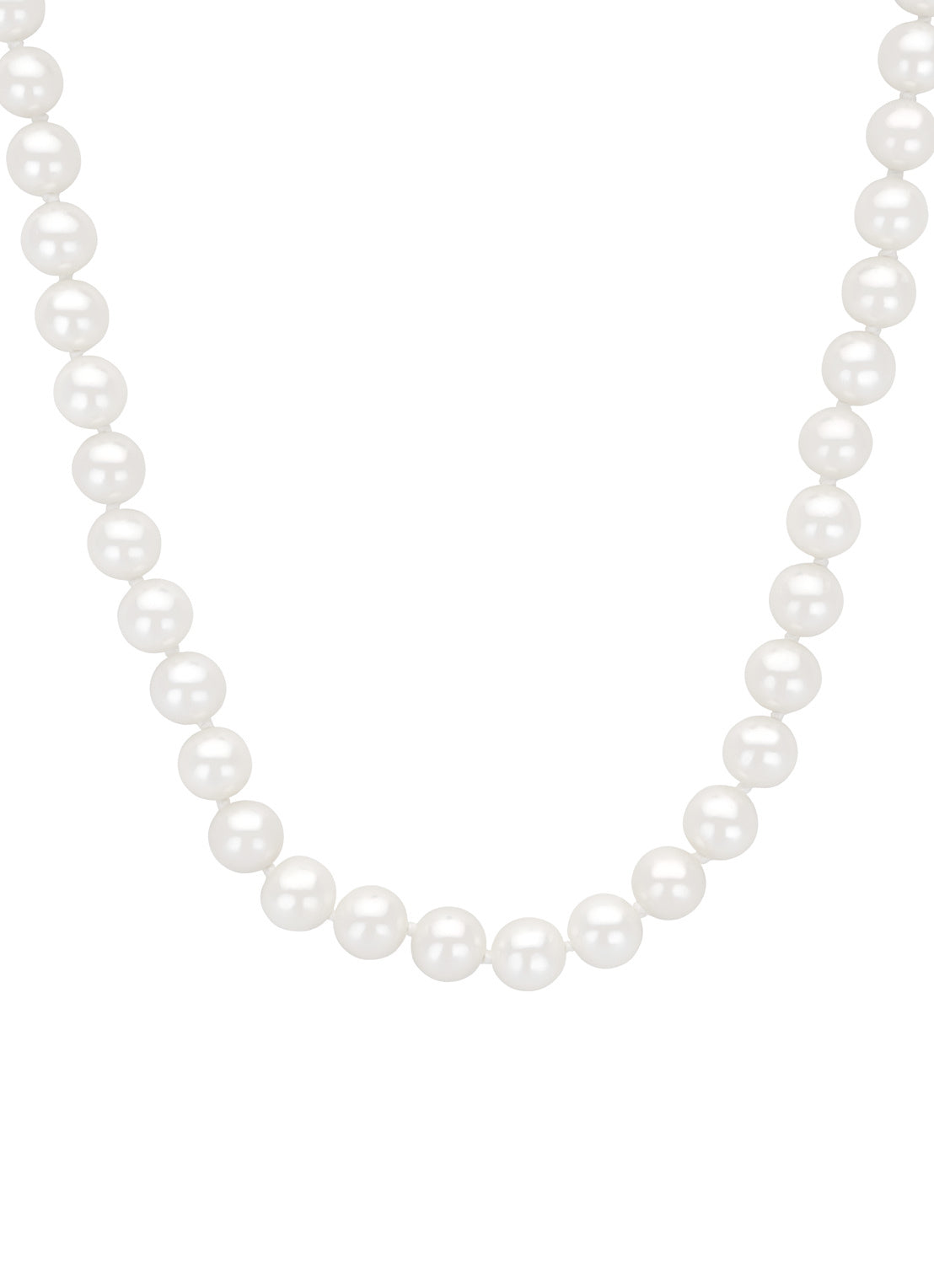 Witgouden parelketting Rivièra 45 cm