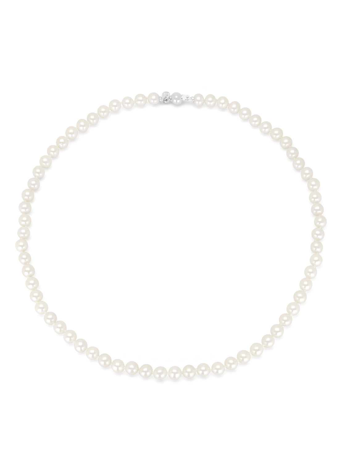 Witgouden parelketting Rivièra 45 cm