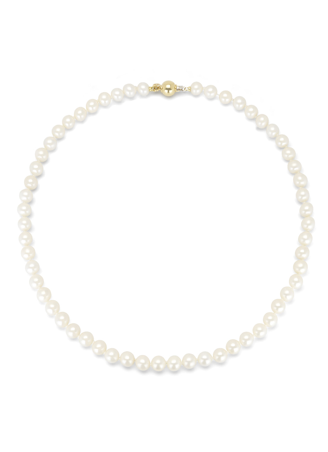 Geelgouden parelketting Rivièra 45 cm