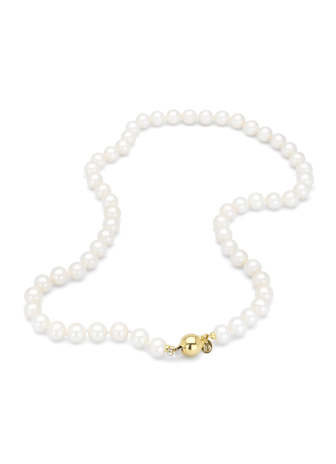 Geelgouden parelketting Rivièra 45 cm