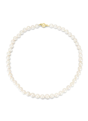 Geelgouden parelketting Rivièra 45 cm