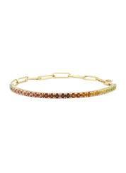 Yellow gold bracelet, 0.28 ct topaz, ensemble