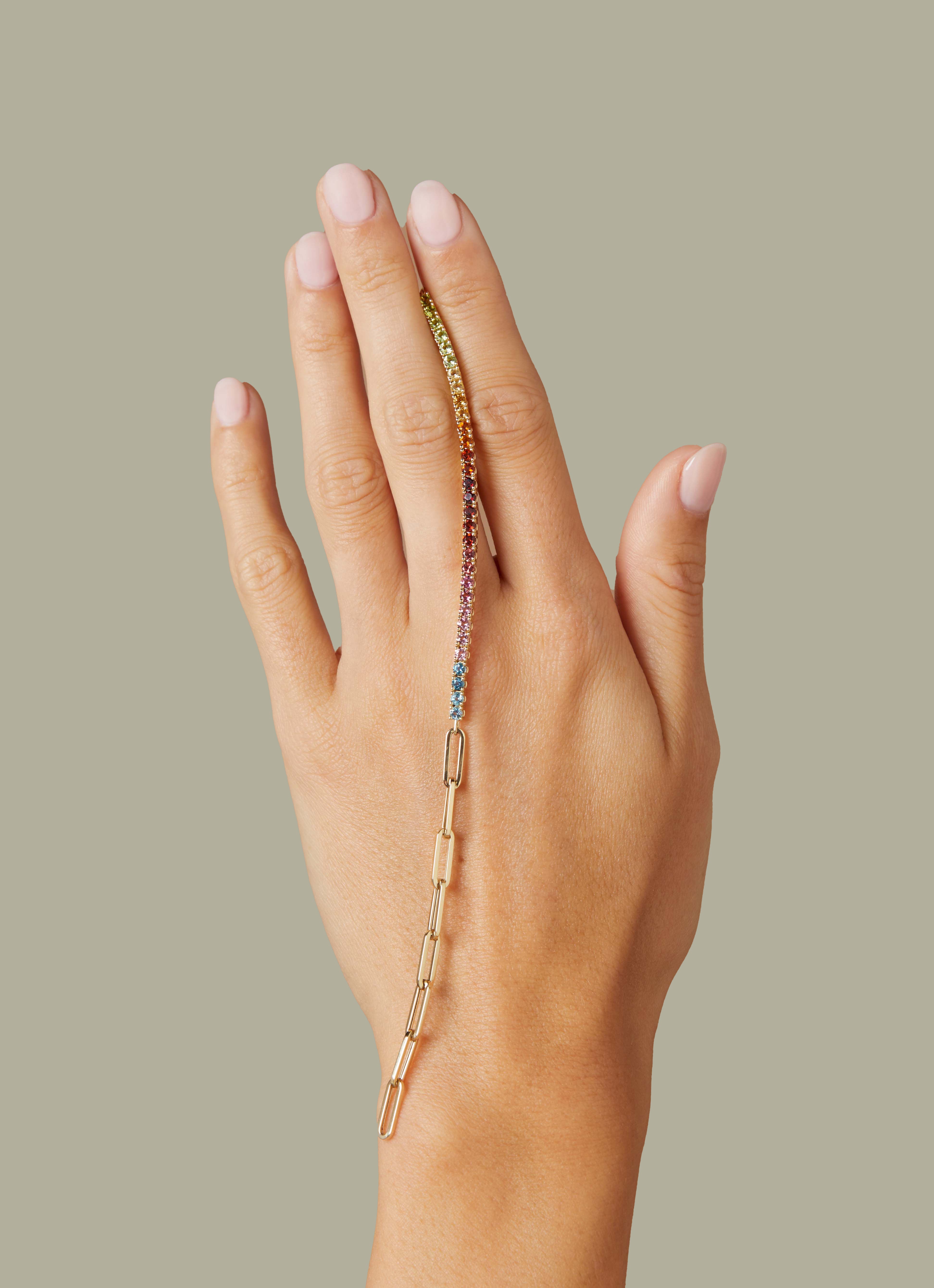 Yellow gold bracelet, 0.28 ct topaz, Ensemble