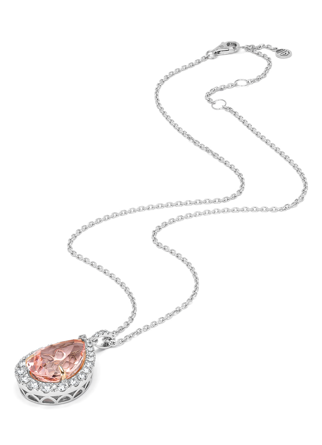 Gold necklace, 12.20 ct pink morganite, Gallery