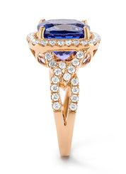 Roségouden ring, 5.08 ct tanzaniet, Gallery