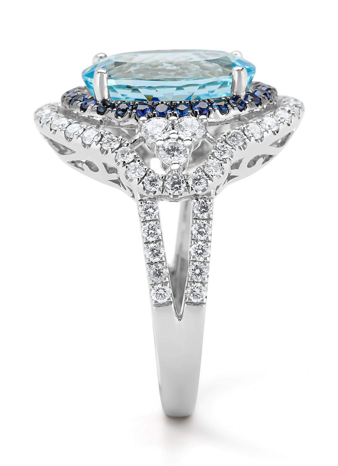 White gold ring, 4.98 ct Aquamarijn, gallery