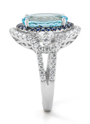 Witgouden ring, 4.98 ct aquamarijn, Gallery