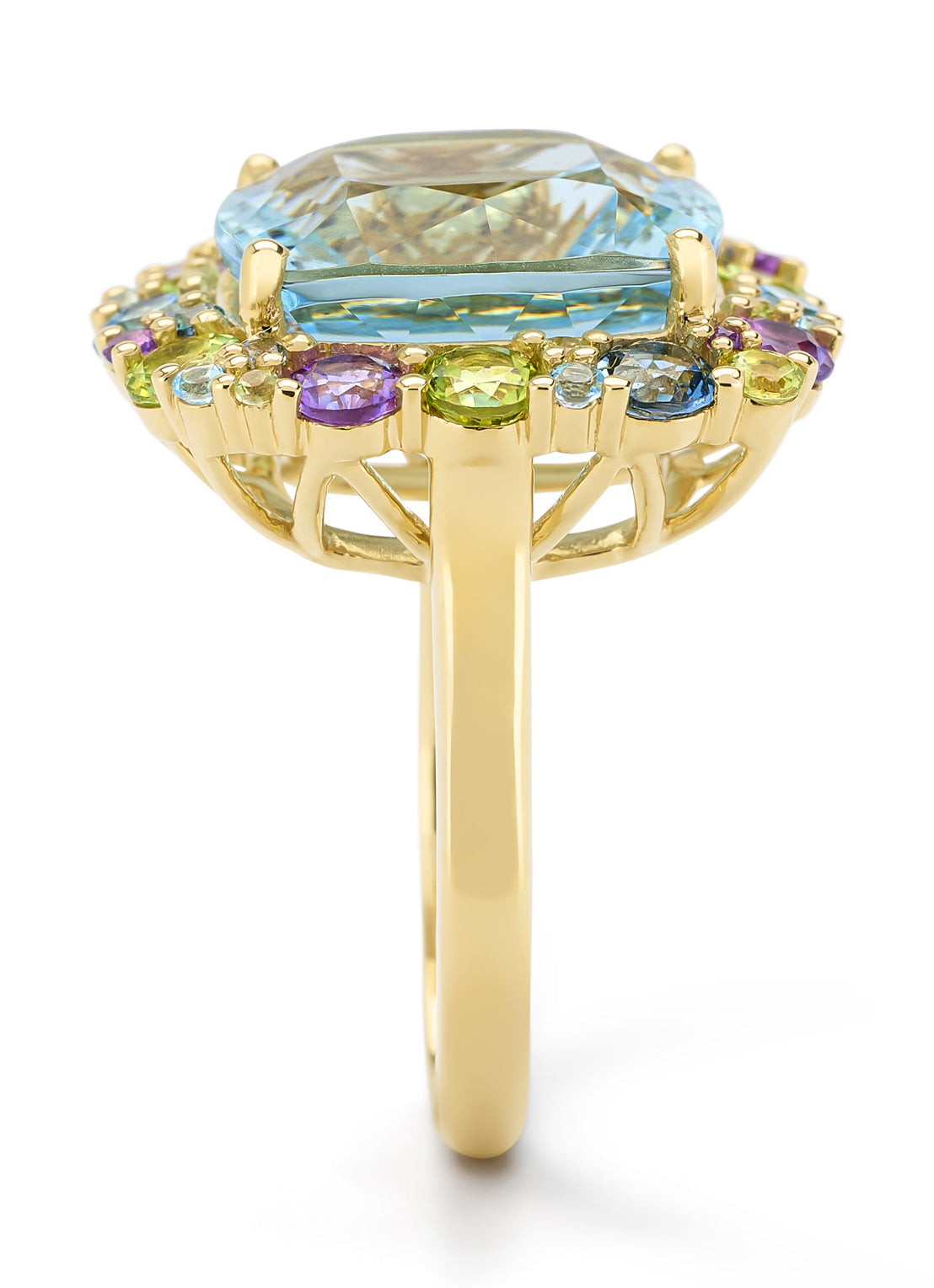 Geelgouden ring, 12.36 ct aquamarijn, Gallery