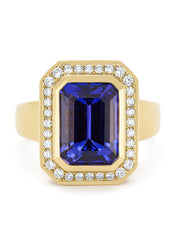 Geelgouden ring, 5.01 ct tanzaniet, Gallery